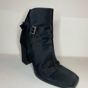 Chanel Black Satin Booties